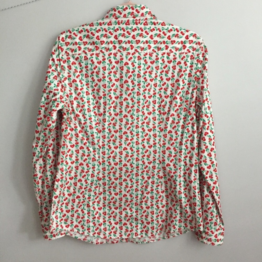 Cherry Print C Wonder Button Down Top - image 4